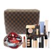 Checkered Makeup Bag; 2Pcs Travel Cosmetic Bags; Portable Toiletry Organizer for Women; Lightweight and Waterproof Leather Toiletries Bag for Girl Fr