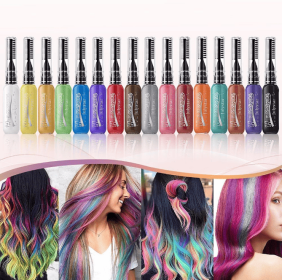 15-color hair dye brush set disposable double-head hair dye color picking eyelashes cos party stage makeup hair dye comb hair dye comb washable wax, (PSJ101-002N: PSJ101-002-04)